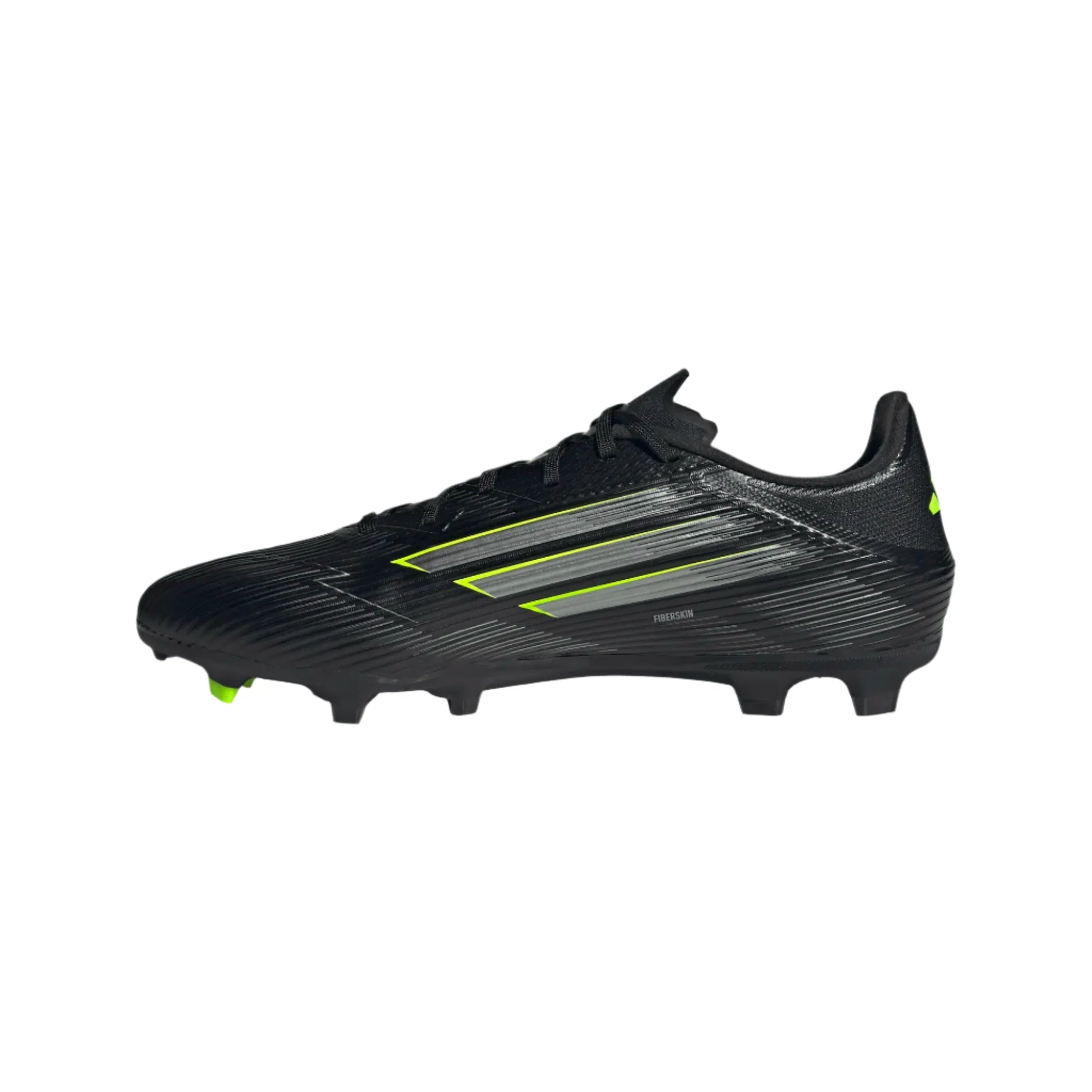 adidas F50 League FG/MG - Black/Iron Metallic/Lucid Lemon Men's Footwear - Third Coast Soccer