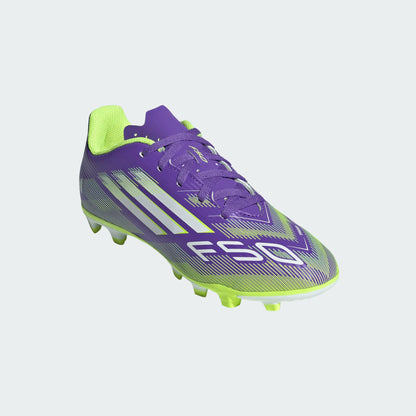 adidas Youth F50 Club FG/MG - Purple/Feather White/Lucid Lemon Youth Footwear - Third Coast Soccer
