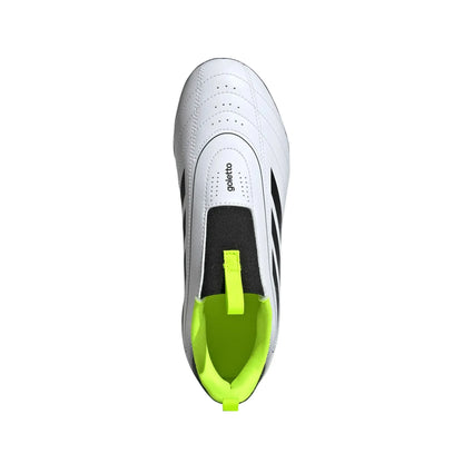 adidas Youth Goletto IX Laceless FG/MG - White/Black/Lucid Lemon Youth Footwear - Third Coast Soccer