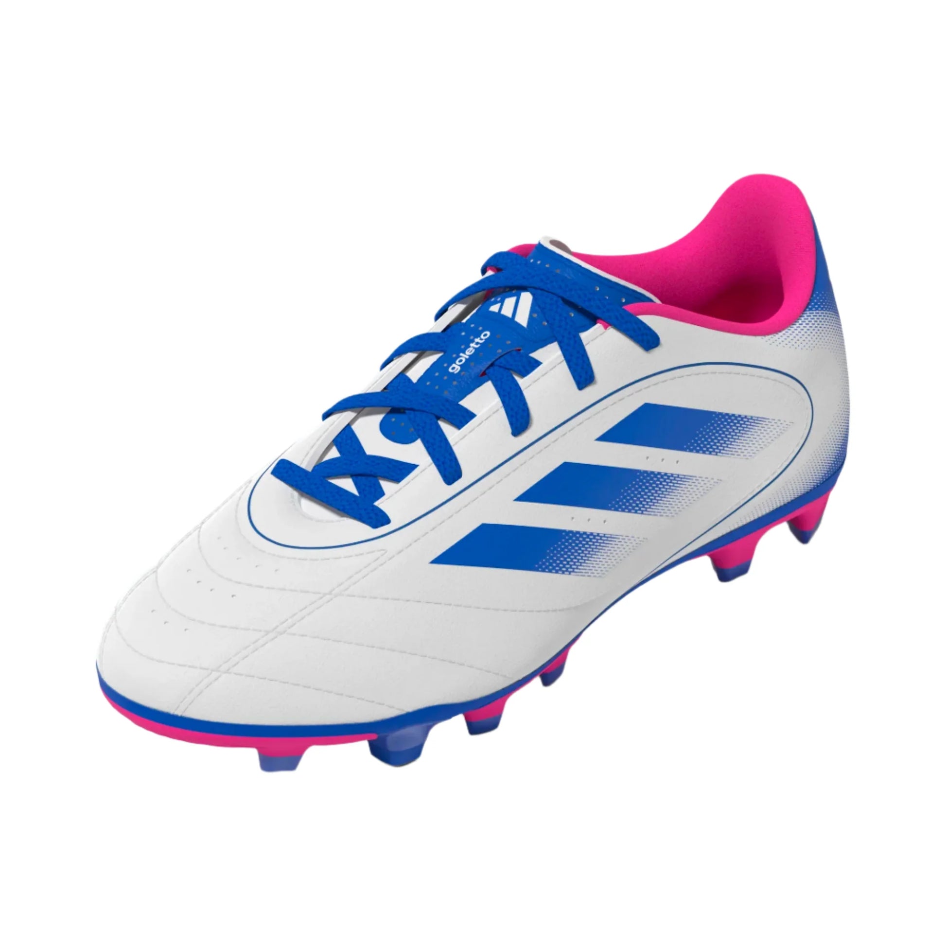 adidas Youth Goletto IX FG - White/Royal/Pink Youth Footwear Feather White/Royal/Team Shock Pink Youth 8 - Third Coast Soccer