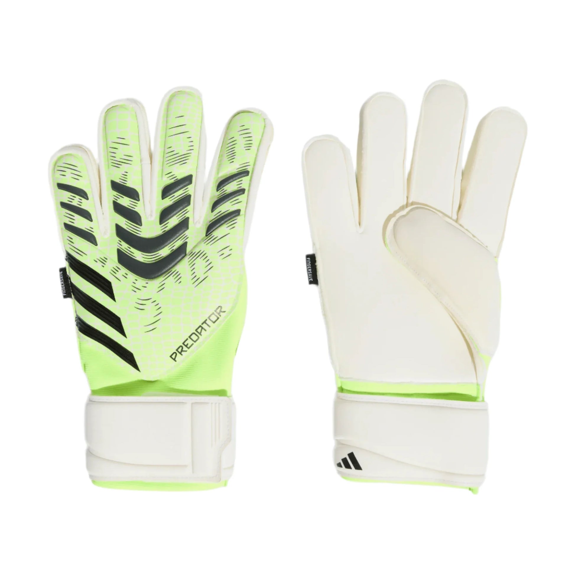 adidas Predator Match Fingersave Goalkeeper Glove - Lucid Lemon/Black/White Gloves - Third Coast Soccer