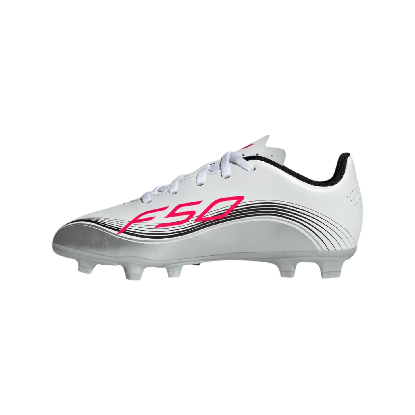 adidas Youth F50 Messi Club FG - White/Red/Silver Youth Footwear - Third Coast Soccer