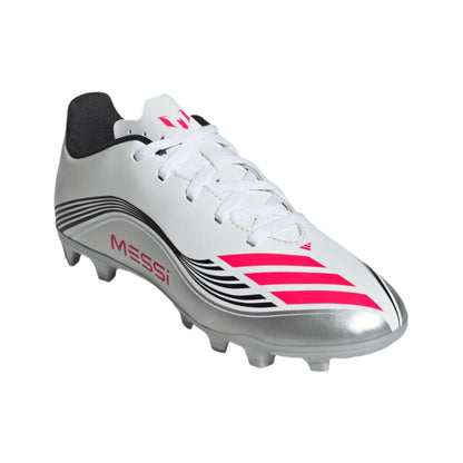 adidas Youth F50 Messi Club FG - White/Red/Silver Youth Footwear Feather White/Lucid Red/Silver Metallic Youth 10.5 - Third Coast Soccer