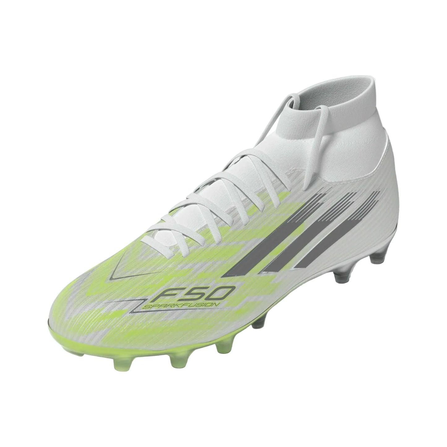 adidas F50 Sparkfusion League FG - White/Iron Metallic/Yellow Women's Footwear Feather White/Iron Metallic/HiRes Yellow Womens 6.5 - Third Coast Soccer