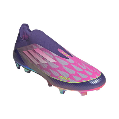 adidas F50 Yamal Elite Laceless FG Men's Footwear Closeout Purple/Feather White/Lucid Lemon Mens 6.5 - Third Coast Soccer
