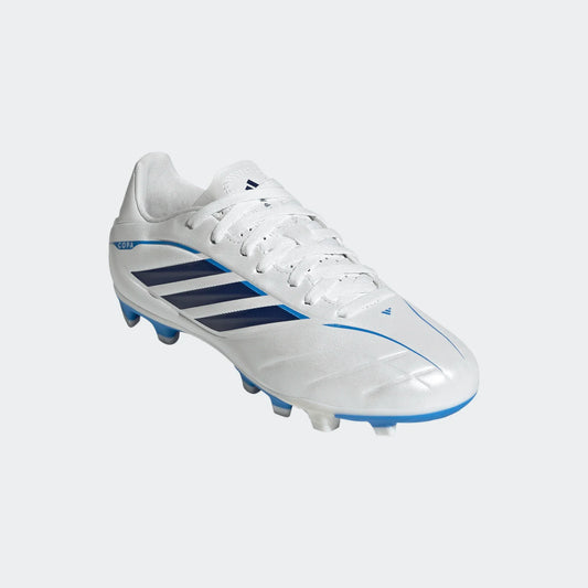adidas Copa Pure IV Club FG/MG Jr - White/Metallic/Blue Youth Footwear - Third Coast Soccer