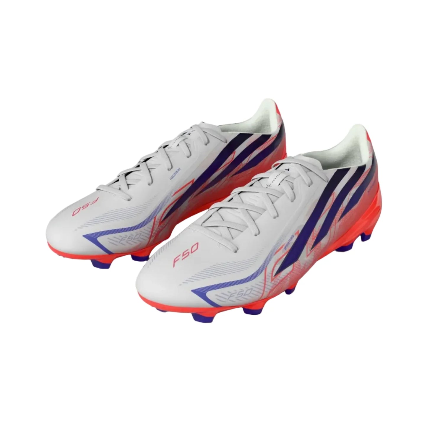 adidas F50 Hyperfast League FG - White/Solar Turbo/Blue