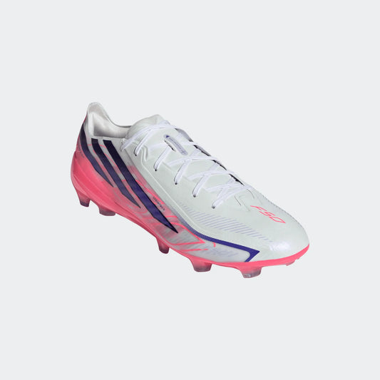 adidas F50 Hyperfast Pro FG - White/Solar Purple/Solar Turbo Men's Footwear Feather White/Solar Purple/Solar Turbo Mens 6.5 - Third Coast Soccer