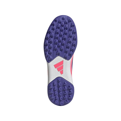 adidas Youth F50 Hyperfast Club Turf- White/Solar Purple/Solar Turbo