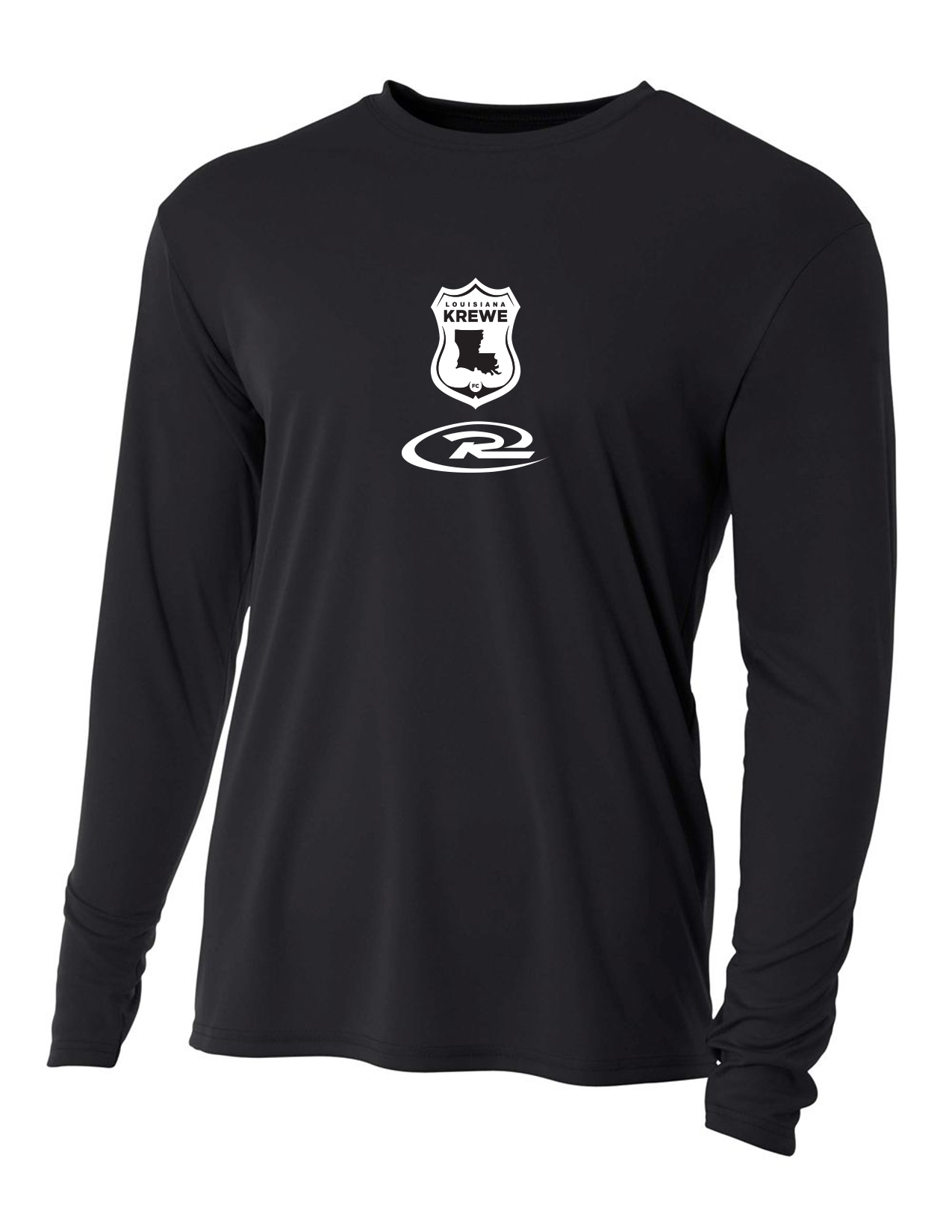 A4 La Krewe-Rush Long-Sleeve Shirt FC - Black, Silver Or White LA Krewe Rush Black Mens Small - Third Coast Soccer