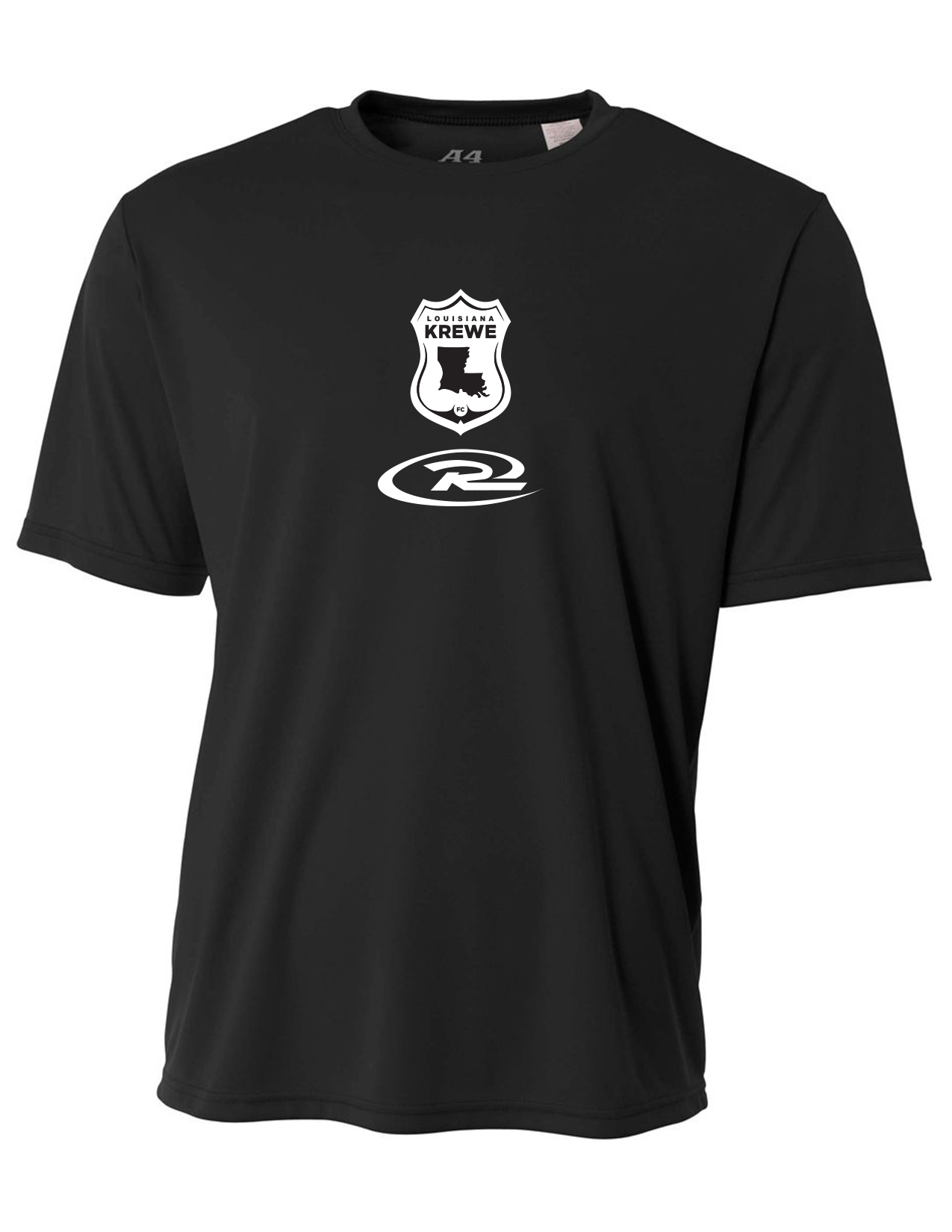 A4 La Krewe-Rush Short-Sleeve Shirt FC - Black, Silver Or White LA Krewe Rush Black Mens Small - Third Coast Soccer