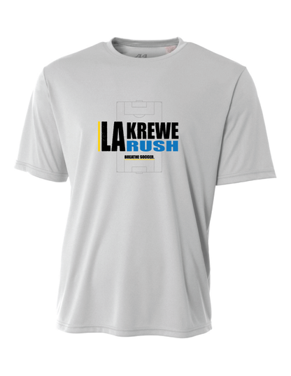 A4 La Krewe-Rush Short-Sleeve Shirt - Breathe Soccer - Black, Silver Or White LA Krewe Rush Silver Mens Small - Third Coast Soccer