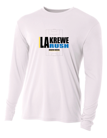 A4 La Krewe-Rush Long-Sleeve Shirt - Breathe Soccer - Black, Silver Or White LA Krewe Rush White Mens Small - Third Coast Soccer