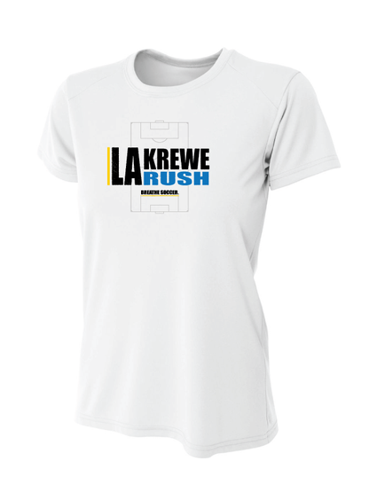 A4 La Krewe-Rush Short-Sleeve Shirt - Breathe Soccer - Black, Silver Or White LA Krewe Rush White Womens Small - Third Coast Soccer