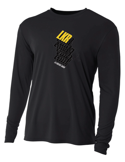 A4 La Krewe-Rush Long-Sleeve Shirt Stack - Black, Silver Or White LA Krewe Rush Black Mens Small - Third Coast Soccer