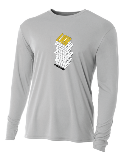 A4 La Krewe-Rush Long-Sleeve Shirt Stack - Black, Silver Or White LA Krewe Rush Silver Mens Small - Third Coast Soccer