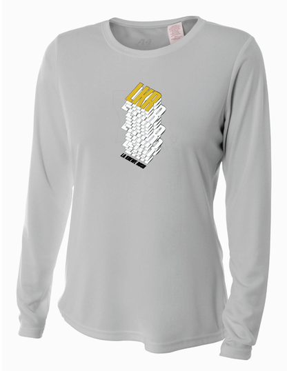 A4 La Krewe-Rush Long-Sleeve Shirt Stack - Black, Silver Or White LA Krewe Rush Silver Womens Small - Third Coast Soccer