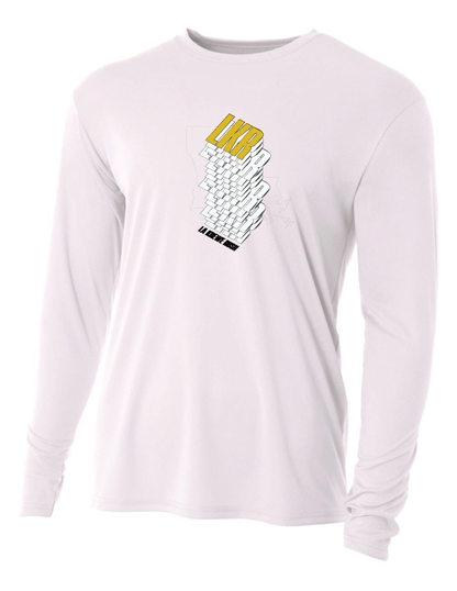 A4 La Krewe-Rush Long-Sleeve Shirt Stack - Black, Silver Or White LA Krewe Rush White Mens Small - Third Coast Soccer