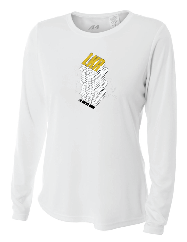 A4 La Krewe-Rush Long-Sleeve Shirt Stack - Black, Silver Or White LA Krewe Rush White Womens Small - Third Coast Soccer