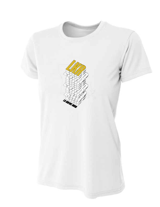 A4 La Krewe-Rush Short-Sleeve Shirt Stack - Black, Silver Or White LA Krewe Rush White Womens Small - Third Coast Soccer
