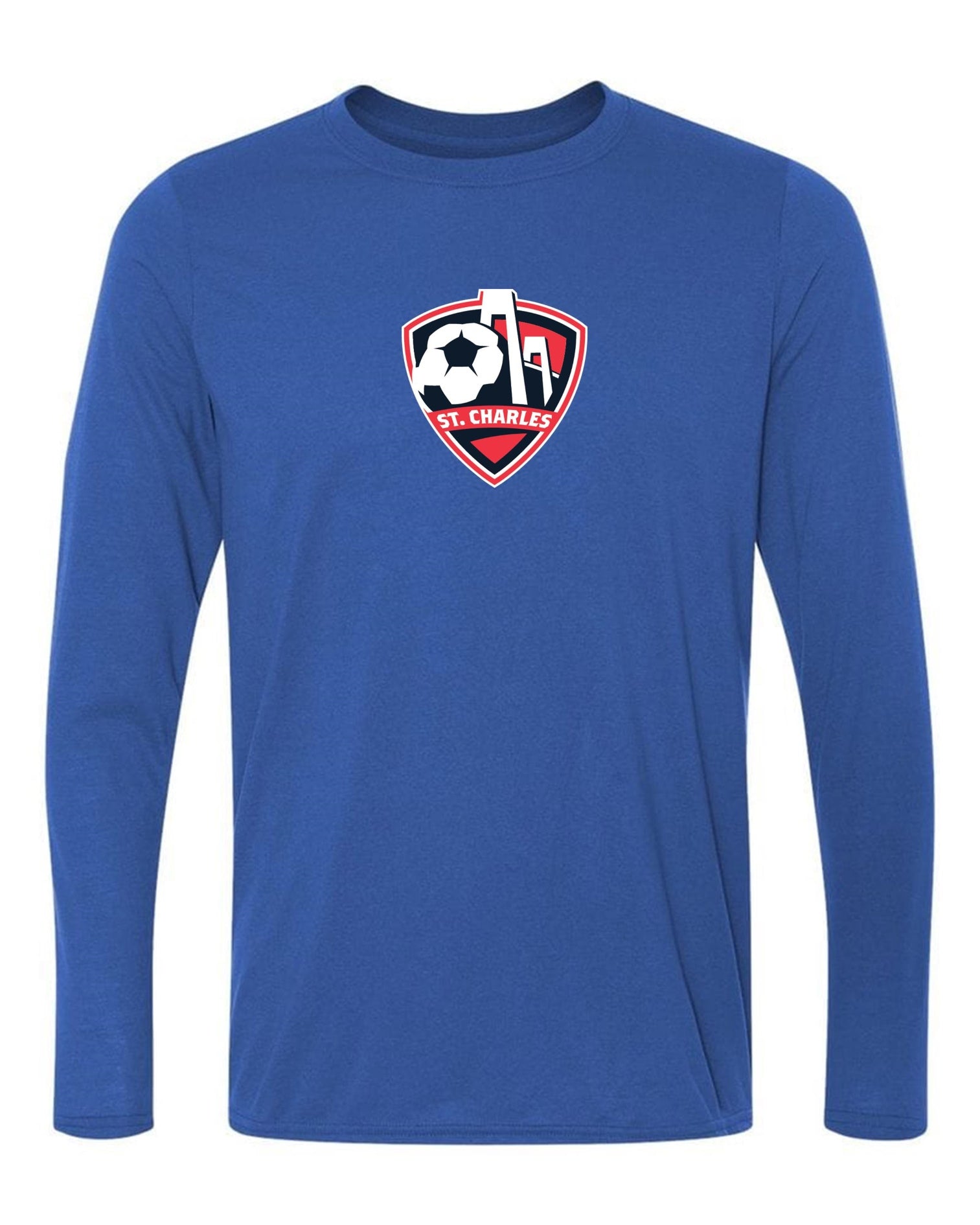 SCSL Long-Sleeve T-Shirt St. Charles Soccer Spiritwear Royal Mens Small - Third Coast Soccer
