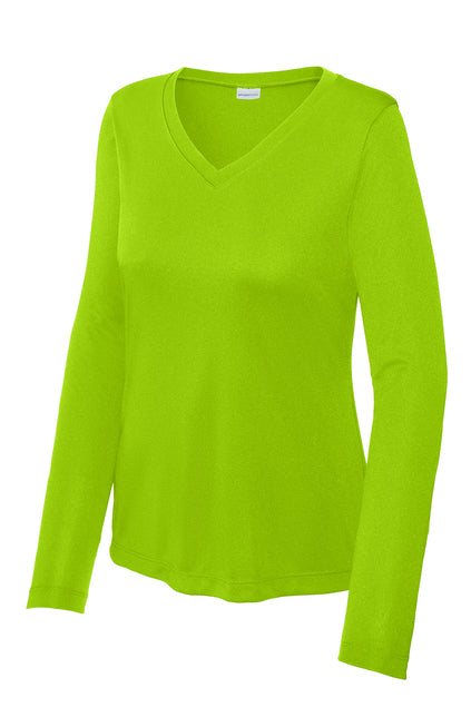 Sport-Tek Women's PosiCharge Competitor LS Tee T-Shirts Lime Shock Womens Small - Third Coast Soccer
