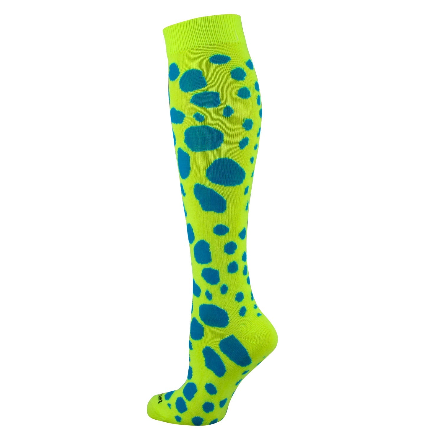 TCK Krazisox Leopard Socks Neon Yellow/Electric Blue Small - Third Coast Soccer