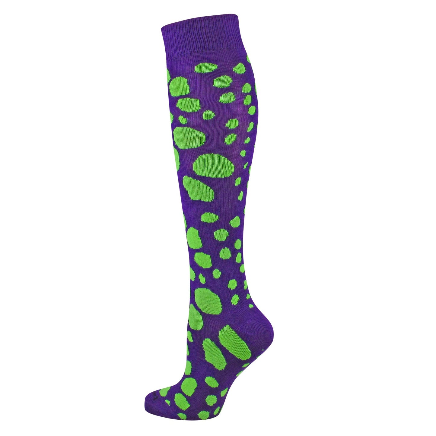 TCK Krazisox Leopard Socks Purple/Neon Green Small - Third Coast Soccer