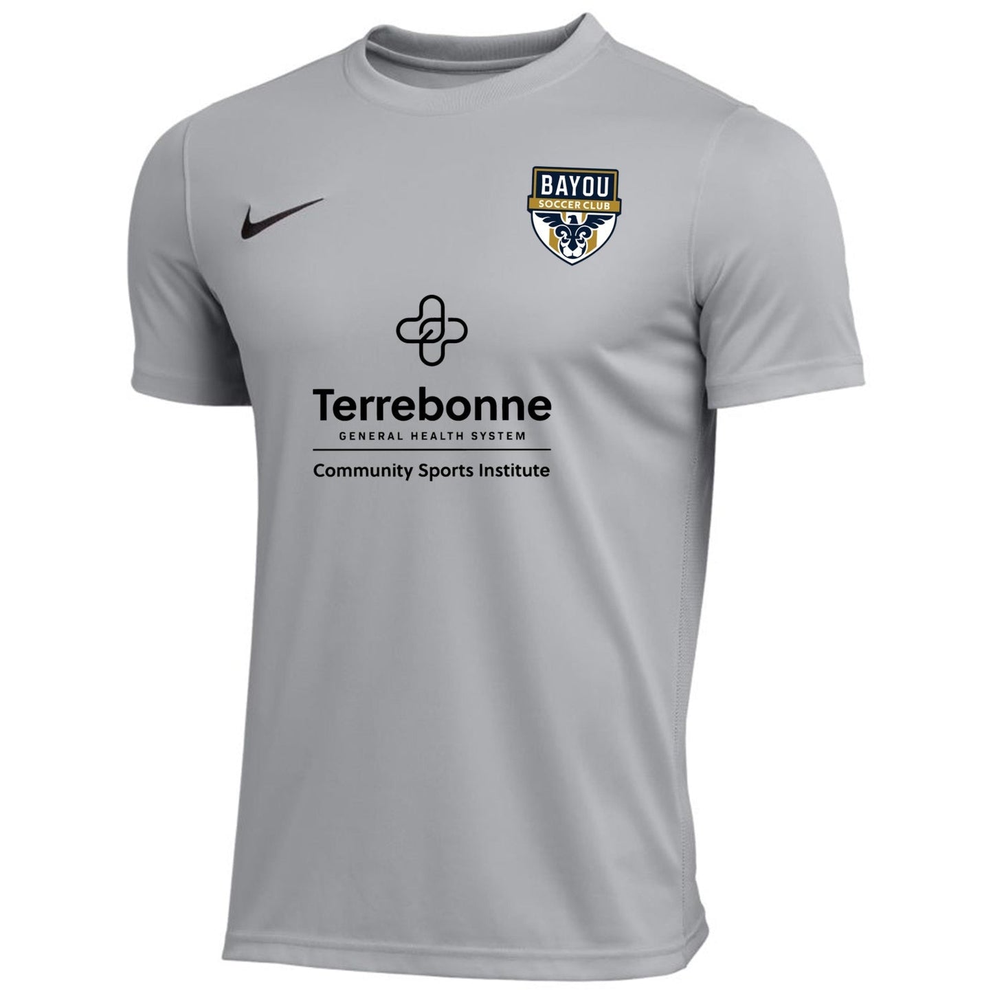 Nike Bayou SC Youth Park VII Jersey - Grey Bayou Soccer Club 23-25 Youth Small Wolf Grey/Black - Third Coast Soccer