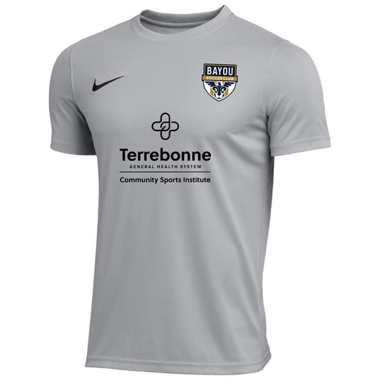 Nike Bayou SC Youth Park VII Jersey - Grey Bayou Soccer Club 23-25 Youth Small Wolf Grey/Black - Third Coast Soccer