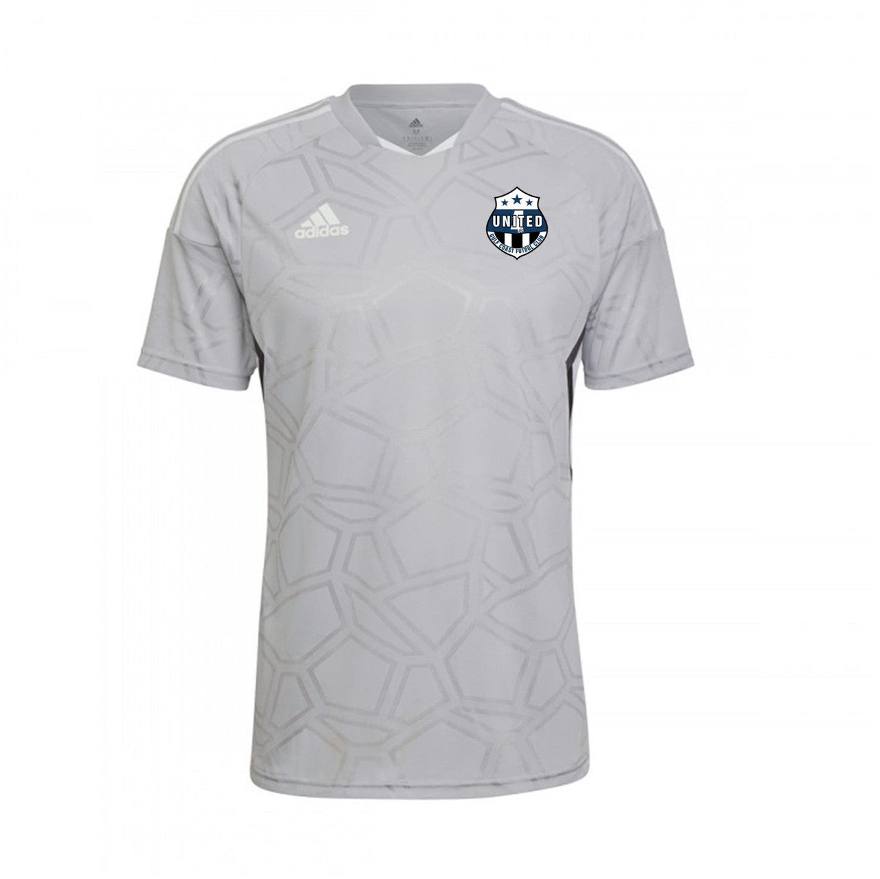 adidas GCU Men's Condivo 22 Match Day Jersey - Grey Gulf Coast United Mens Small Team Light Grey/White - Third Coast Soccer