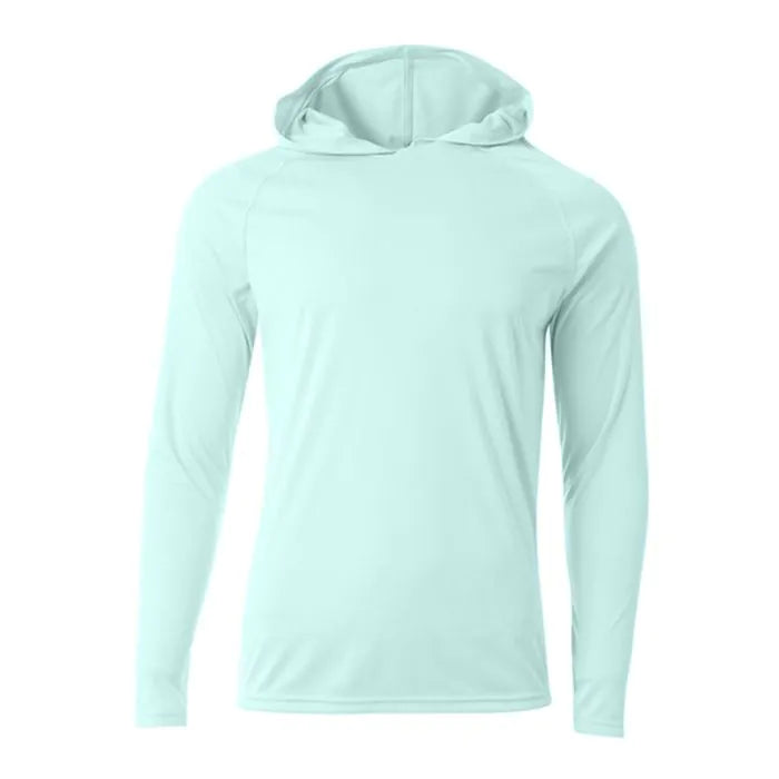A4 Cooling Performance Long Sleeve Hooded Tee T-Shirts Pastel Mint Mens Small - Third Coast Soccer