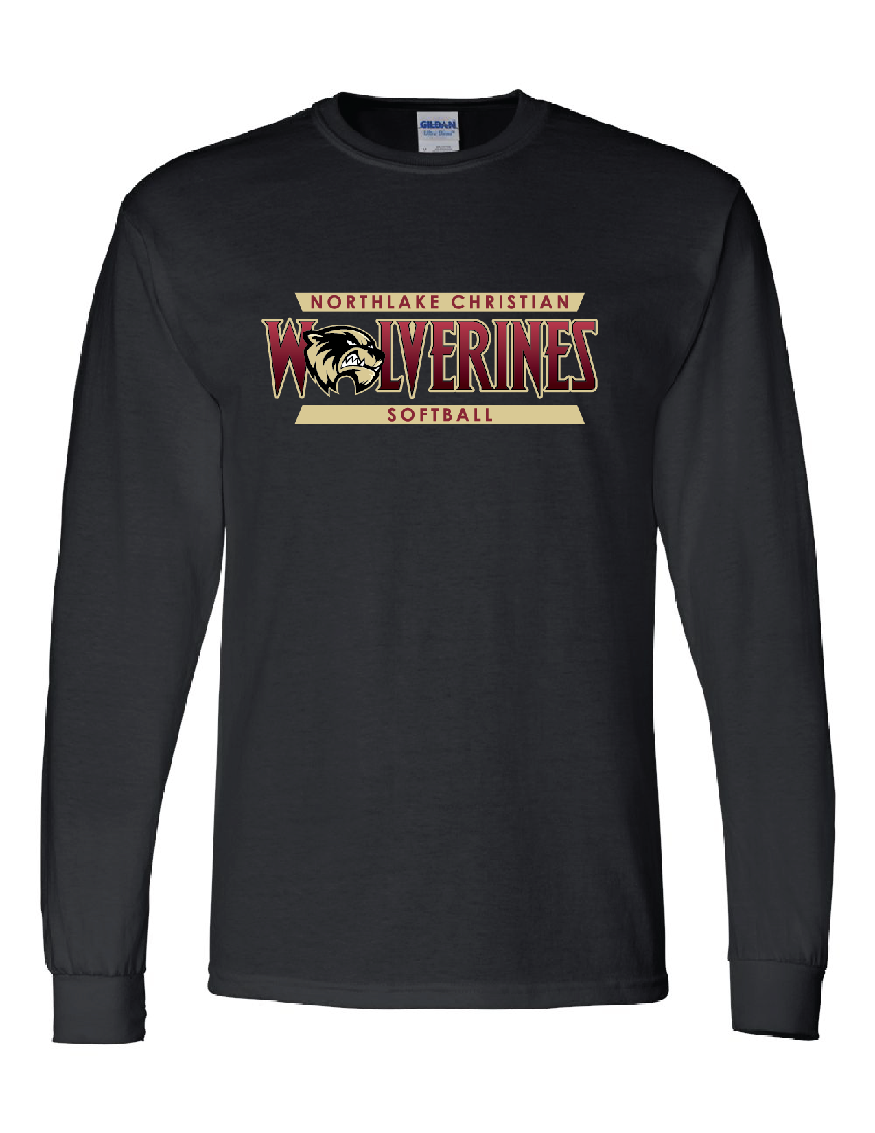 Northlake Christian Softball Long-Sleeve T-Shirt - Black, Sport Grey or Garnet NCS Softball Black Mens Small - Third Coast Soccer