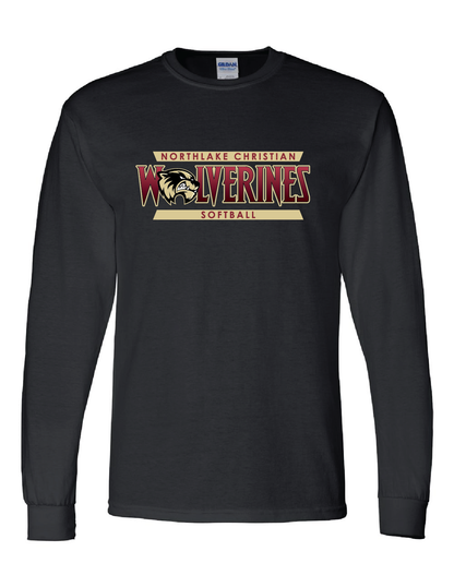 Northlake Christian Softball Long-Sleeve T-Shirt - Black, Sport Grey or Garnet NCS Softball Black Mens Small - Third Coast Soccer
