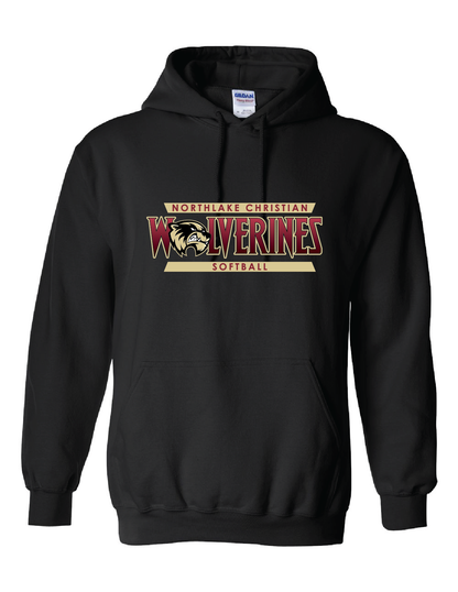 Northlake Christian Softball Hoody - Black, Sport Grey or Cardinal NCS Softball Black Mens Small - Third Coast Soccer