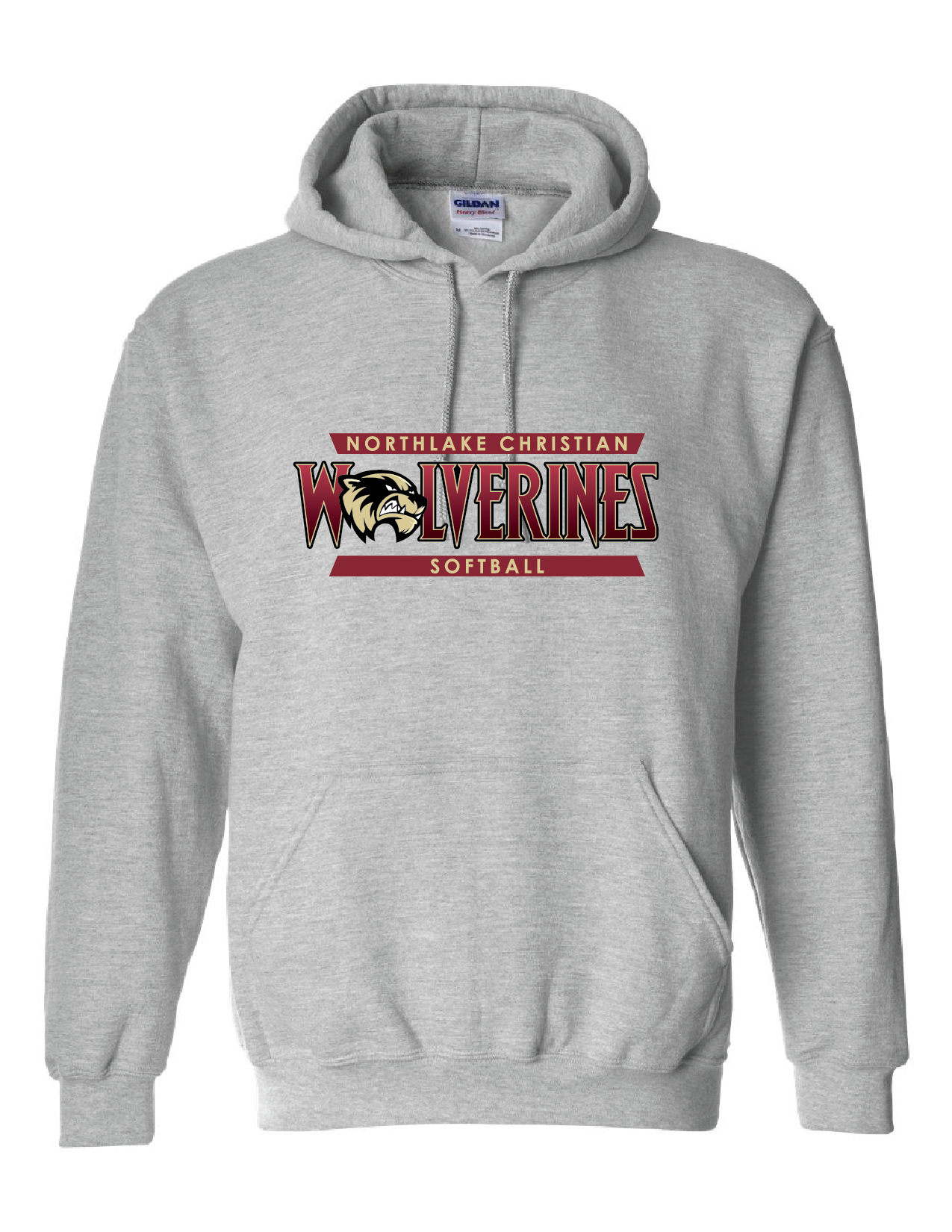 Northlake Christian Softball Hoody - Black, Sport Grey or Cardinal NCS Softball Sport Grey Mens Small - Third Coast Soccer