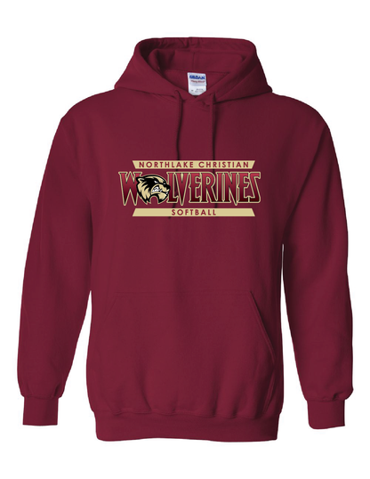 Northlake Christian Softball Hoody - Black, Sport Grey or Cardinal NCS Softball Cardinal Mens Small - Third Coast Soccer