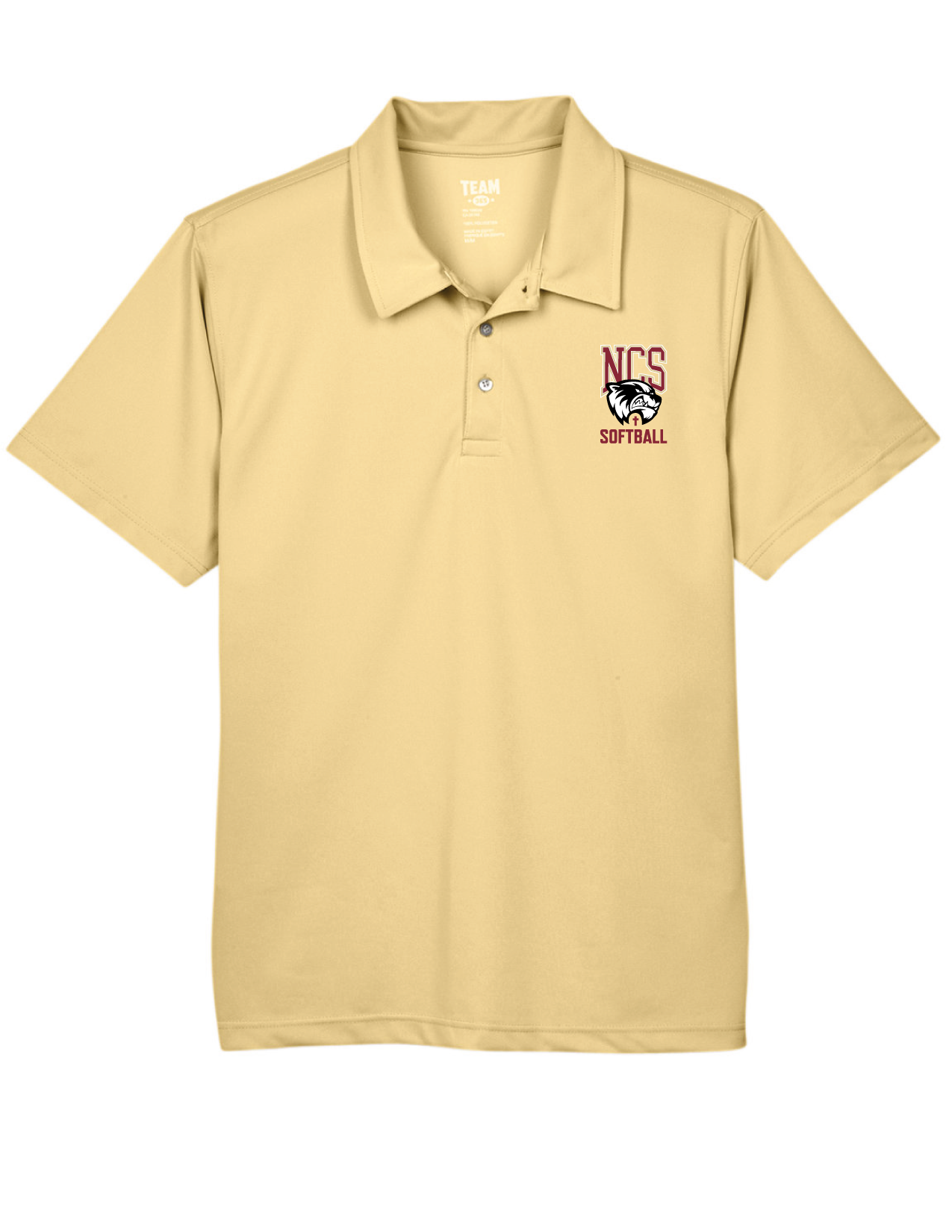 Northlake Christian Men's Team 365 Polo NCS Softball Sport Vegas Gold Mens Small - Third Coast Soccer