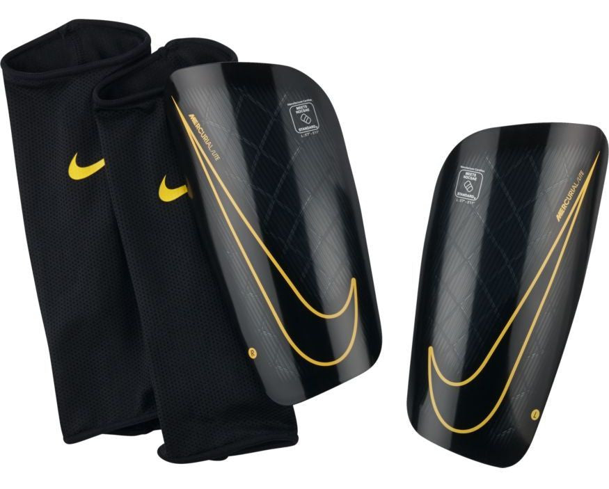 Nike Mercurial Lite Guard Adult Shinguards Black/Volt/Blac Large - Third Coast Soccer