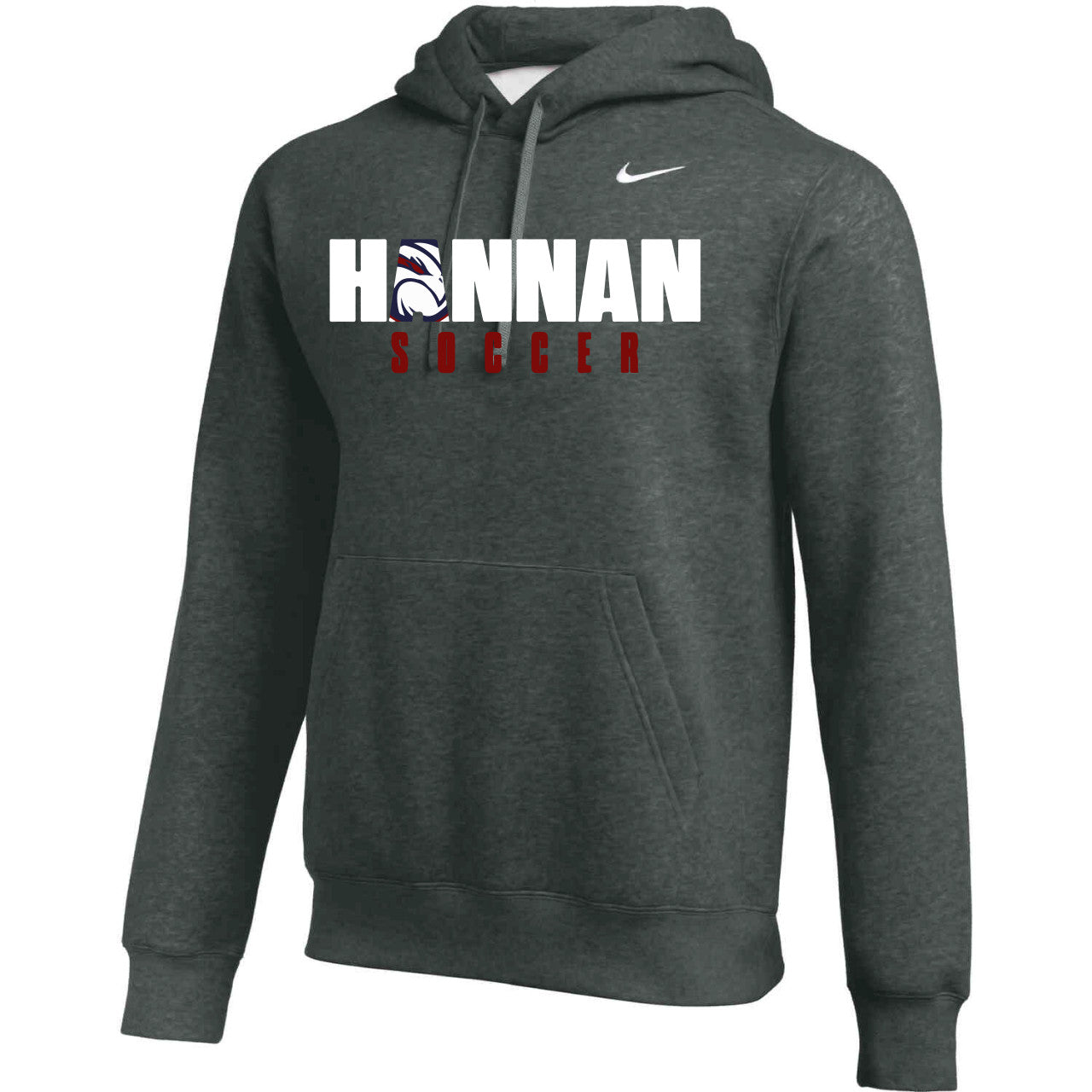 Nike Hannan Club Fleece Pullover Hoody Hannan Boys 23 Team Anthracite/White Mens Small - Third Coast Soccer