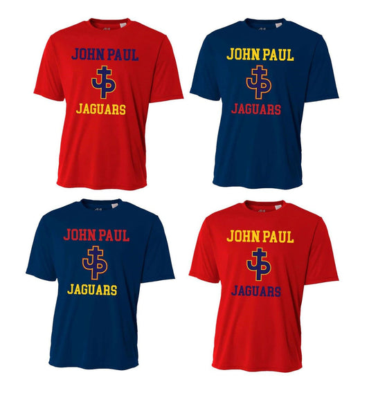 A4 PJP Men's Short-Sleeve Performance Crew - Red Or Navy Pope John Paul Mens Small Red - Third Coast Soccer