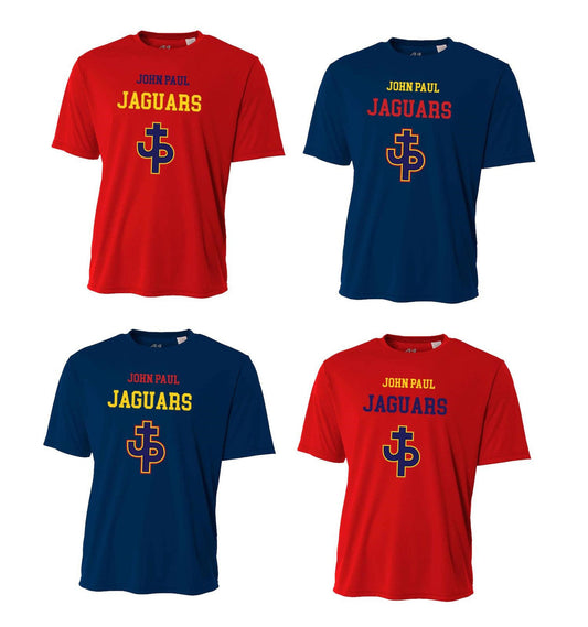 A4 PJP Women's Short-Sleeve Performance Crew - Red Or Navy Pope John Paul Womens Extra Small Red - Third Coast Soccer