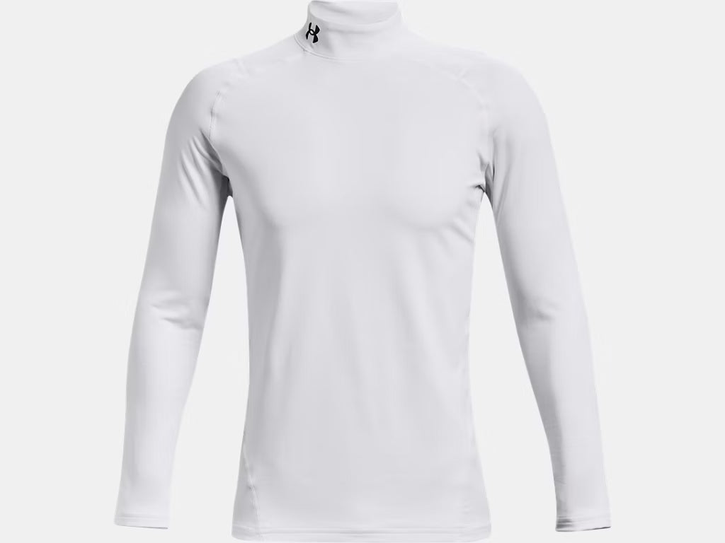 UA ColdGear® Fitted Men's Mock Training Wear White Mens Small - Third Coast Soccer