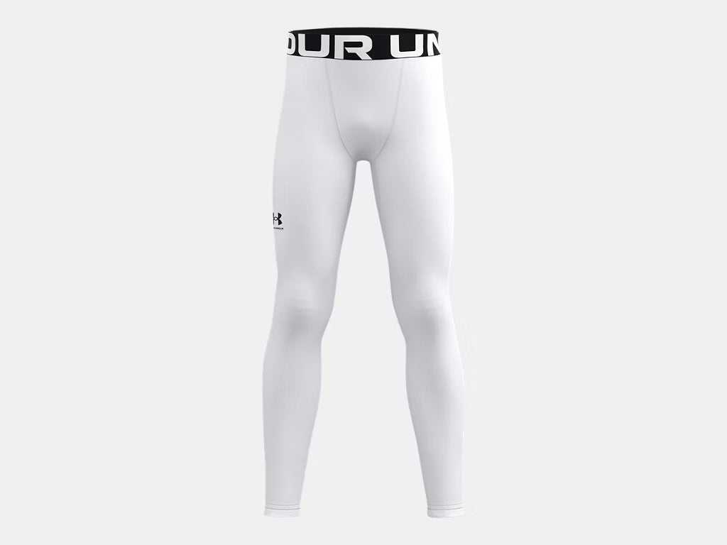 UA ColdGear® Boys' Leggings Training Wear White Youth Small - Third Coast Soccer