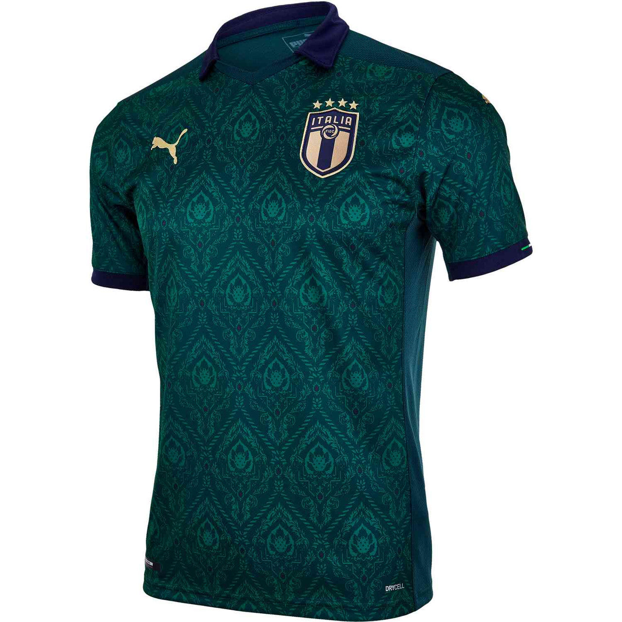 Puma Italy Figc Replica Third Jersey International Replica Ponderosa Pine/Peacoat Mens Small - Third Coast Soccer