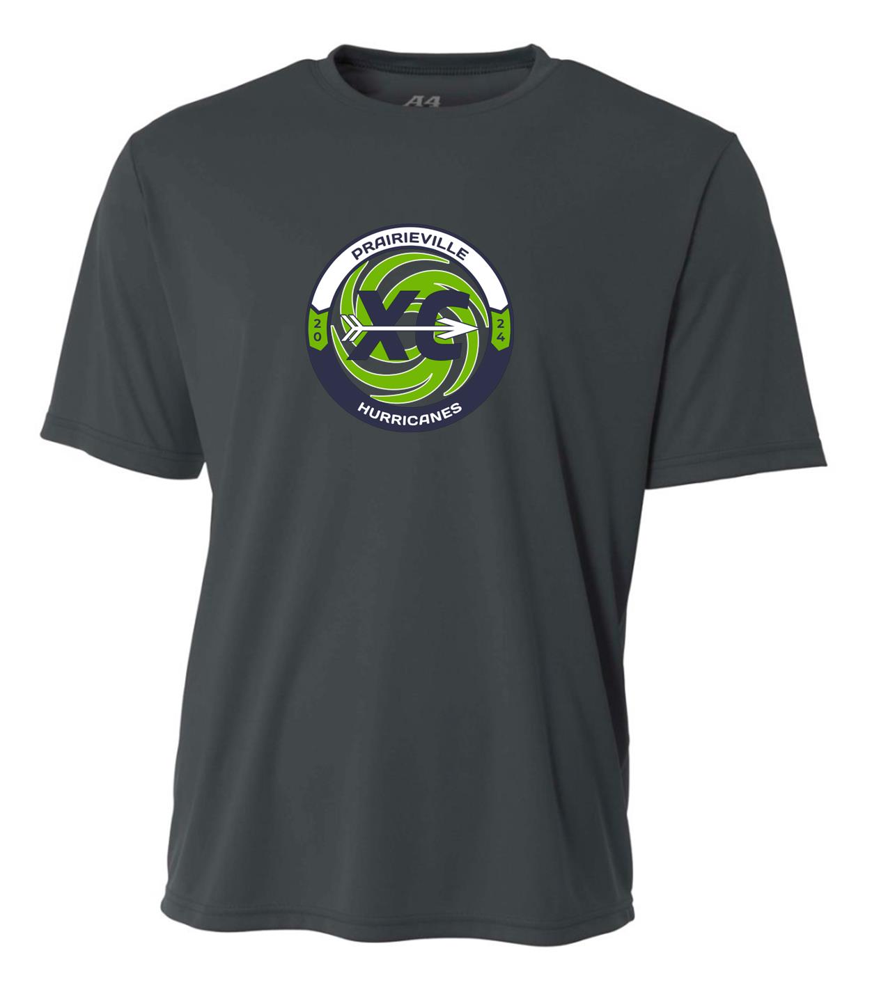 A4 PVHS Cross Country Shirt - Graphite Prairieville High School   - Third Coast Soccer