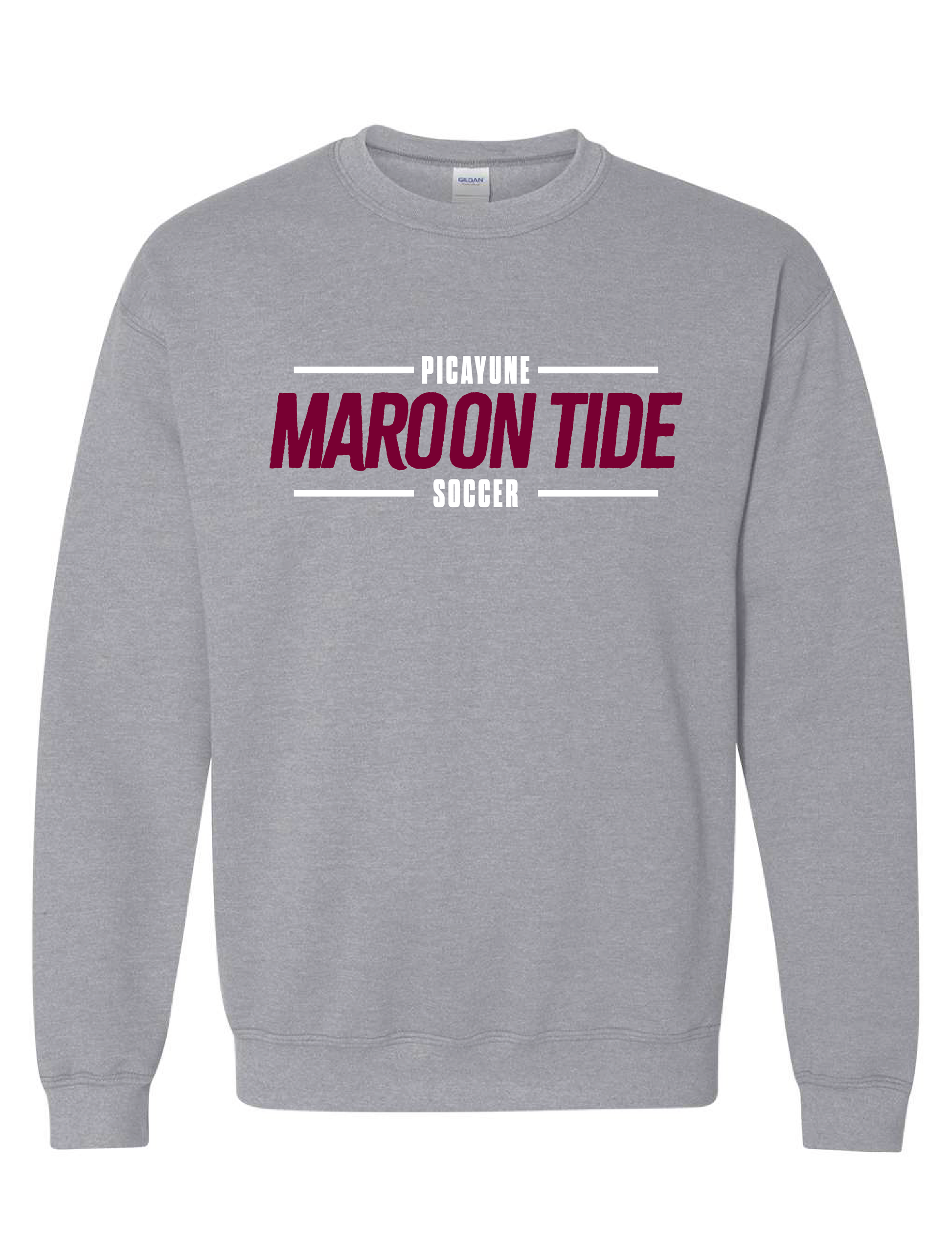 Picayune High School Crew Neck Sweatshirt PMHS SW Sport Grey Mens Small - Third Coast Soccer