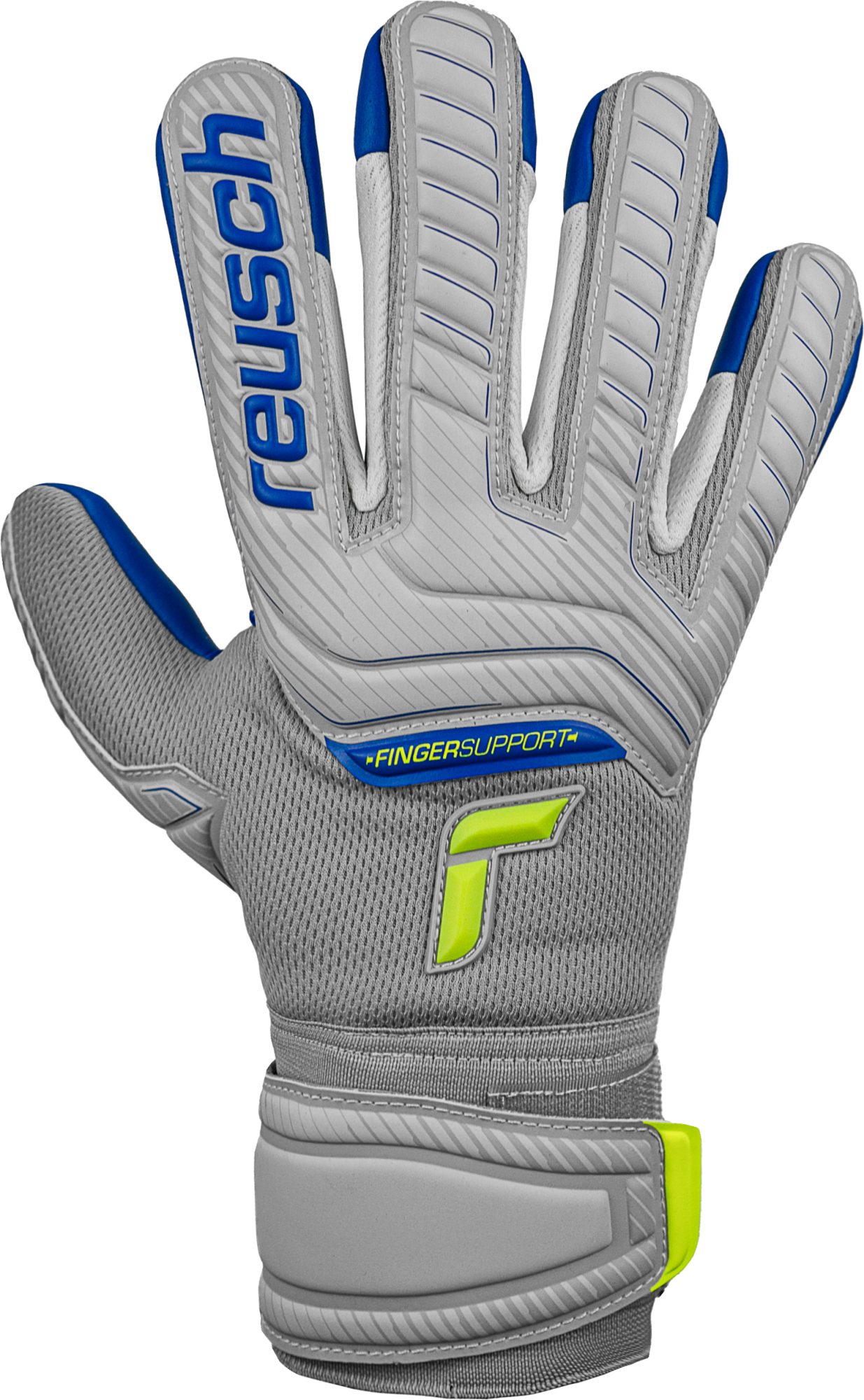 reusch Junior Attrakt Grip Evolution Fingersave Goalkeeper Gloves   - Third Coast Soccer