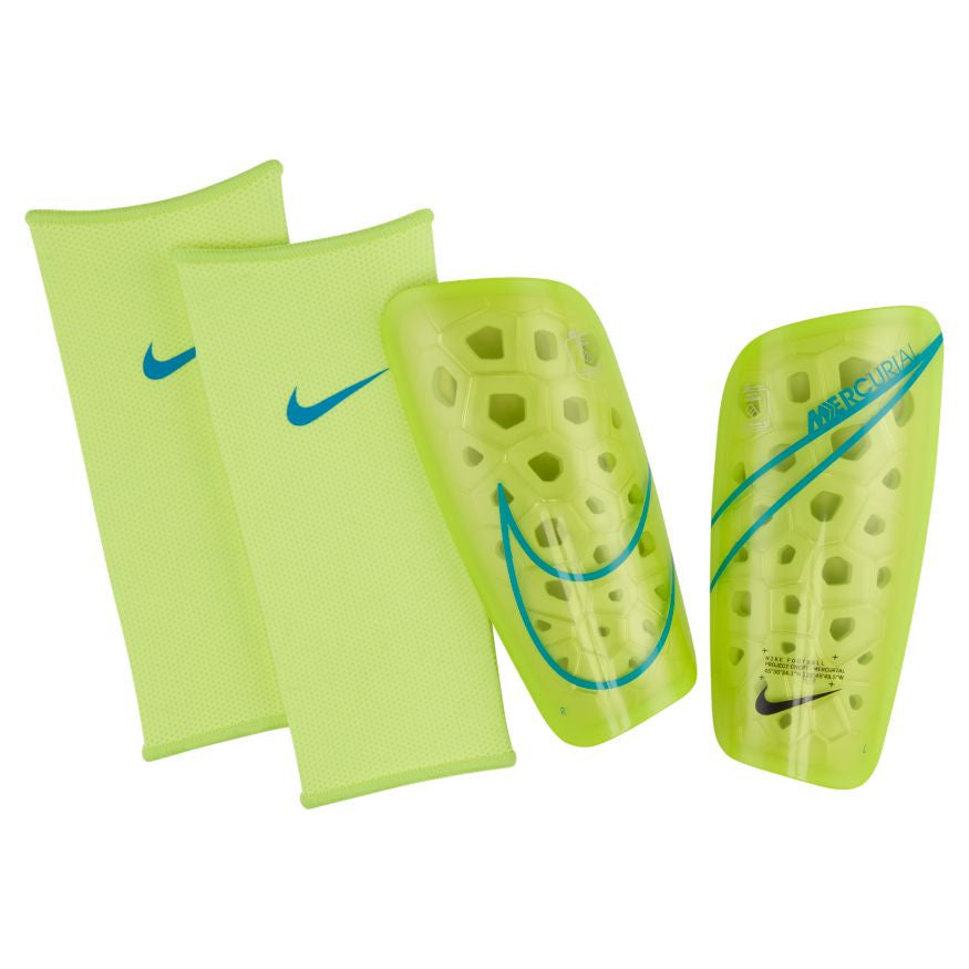 Nike Mercurial Lite Shinguard - Volt/Blackened Blue Adult Shinguards   - Third Coast Soccer