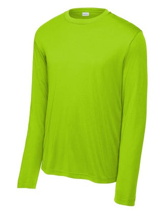 Sport-Tek Long Sleeve PosiCharge Competitor Tee T-Shirts Lime Shock Mens Small - Third Coast Soccer
